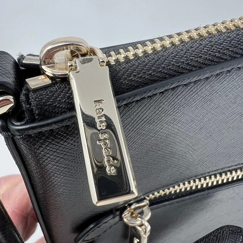 Kate‎ Spade Sadie North South Black Saffiano Leather Crossbody Bag K7379